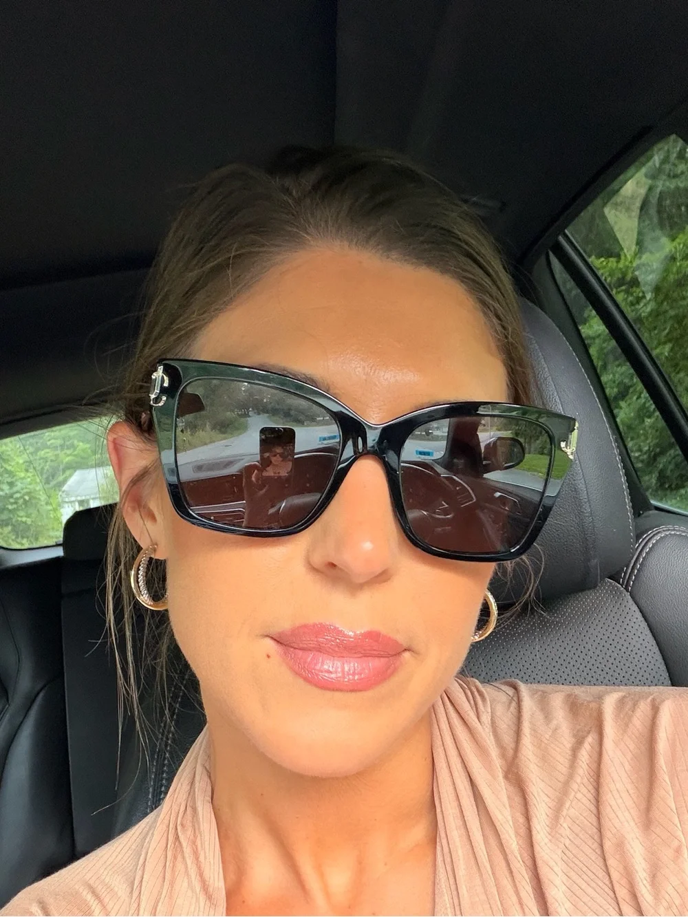 Jimmy Choo Black Oversized Cat Eye Sunglasses